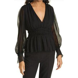 NWT Rebecca Taylor Silk Chiffon Blouse Size 4